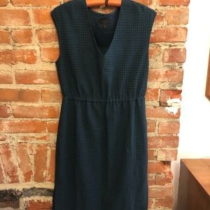 Perforated drapey side-slit midi dress, sz 10